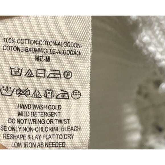 Free People Boomerang Sweater White Crochet 3/4 Sleeve Open Knit Size M Medium F - Picture 7 of 8